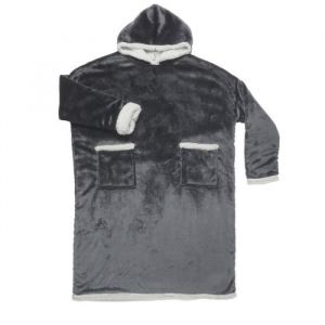 The home deco factory Sweat Plaid Long Gris Int Sherpa