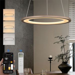 Doporro Lampe de Plafond Plafonnier LED Triple Commande Hauteur R&eacute;glable Lampe de Nuit Suspension Lustre Salon Salle &agrave; Manger Chambre Caf&eacute; 425&times;425 MM