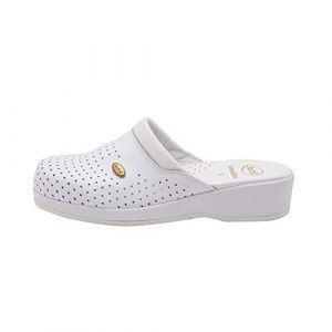 Scholl Dr 's Clog Backguard Leather Sock Color White Size 44