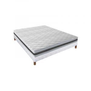 Image de Essenzia Ensemble Matelas Latex Sommier Tradition et Pieds 160x200 cm