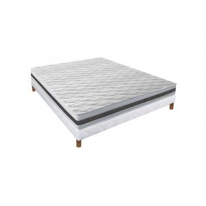 Image de Essenzia Ensemble Matelas Latex Sommier Tradition et Pieds 160x200 cm