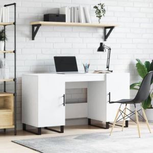 VidaXL Bureau blanc 140x50x75 cm bois d'ingénierie