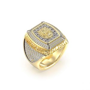 Bague Homme Guess Bijoux Lion King JUMR05002JWYG Acier Doré