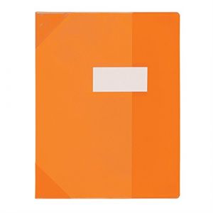 Oxford Protège-cahier 17x22cm Strong Line cristal 15/100° + renforcés (30/100°). Coloris orange