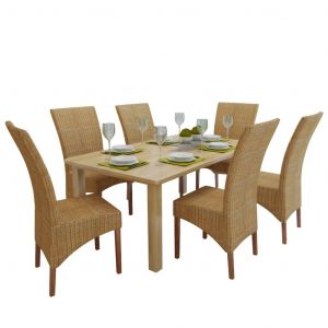 Image de VidaXL Chaises de salle à manger 6 pcs Marron Rotin naturel