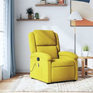 VidaXL Fauteuil de massage inclinable jaune velours 52510 - Jaune