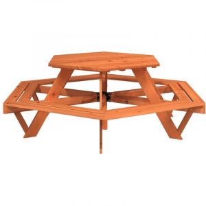 VidaXL Table de Pique-Nique pour 6 Enfants avec bancs Hexagonal Sapin, Banc de Pique-Nique, Table et Banc de Pique-Nique, Table de Pique-Nique pour Enfants