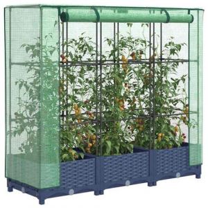 VidaXL Jardini&egrave;re sur&eacute;lev&eacute;e avec housse aspect rotin 120x40x123 cm, jardini&egrave;re sur&eacute;lev&eacute;e de jardin, bac &agrave; fleurs sur&eacute;lev&eacute;, 4015825