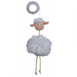 Trixie Mouton sur Une Bande élastique Jouet pour Chat en Peluche avec Bell, 20 cm