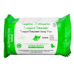 Alphanova Baby Bio lingettes douces pour bébé sans parfum 3x60 pcs