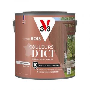 V33 Peinture bois extérieur Couleurs d'Ici Terre cuite Velours 2L - Terre cuite