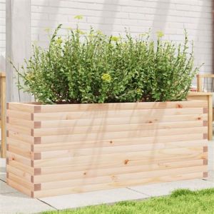 VidaXL Jardinière 110x40x45,5 cm bois de pin massif, jardinière d'extérieur, bac à fleurs, boîte à plantes, jardinière de terrasse
