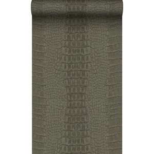 Origin - papier peint peau de crocodile taupe Wallcoverings