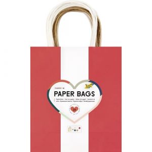 Folia 21859 - Paper Bags CLASSIC M, 20 sacs en papier kraft 110-125 g/m&sup2; en 5 couleurs, env. 18 x 21 x 8 cm, pour bricoler, d&eacute;corer et offrir