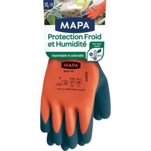 Mapa Protection Froid et Humidité - Gants de Jardinage Imperméables - Chaud et Confortable - Enduction mousse de Latex - Taille 9