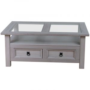 Ebuy24 - New Mexico Table basse avec 2 tiroirs, en gris. - Grise