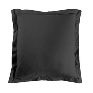 Taie d'oreiller carrée 63x63 cm - 100% coton Noir - Noir