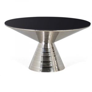 Giner Y Colomer - Table basse verre tremp&eacute; et base m&eacute;tallique 40x76 cm