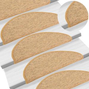 VidaXL Tapis d'escalier auto-adhésifs 15 pcs Orange 65x25 cm