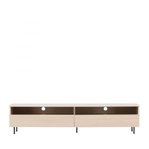 Venture Home - Navarra meuble tv 2 tiroirs, 2 étagères whitewash.