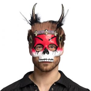 Boland Masque Voodoo, Masque tête de mort, Accessoires pour déguisements, carnaval, fête de carnaval et Halloween