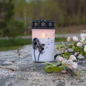 Bougie funéraire led 'Pissenlit', minuterie, 12 cm - Star Trading