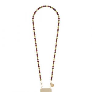 Chaîne de téléphone Harper kaki bordeaux marron 120 cm