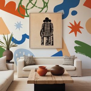 Papier peint panoramique - Taratata - Orange - intissé : 150g/m² - 7 lés : 336x270cm