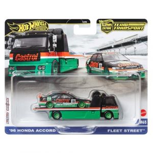 Mattel Premium Car Culture Team Transport 96 Honda Accord Fleet Street Castrol Truck Sports Car HRV46