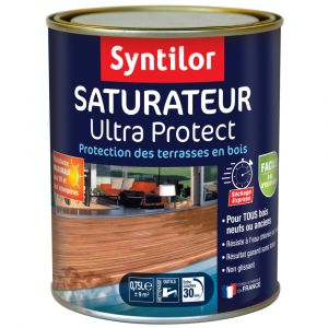 Syntilor Saturateur Ultra Protect pour bois neufs (gris - pot de 0,75 l) - Teinte - conditionnement : Gris - Pot de 0,75 L