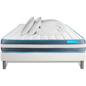Body Care PACK BODYFORM 140x190 M&eacute;moire de forme 3 zones + 2 oreillers + couette 140 x 190 cm Blanc