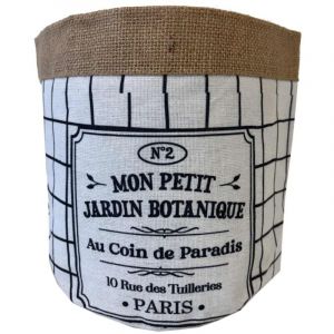 Image de Sud trading Cache-pot en jute mod&egrave;le Mon Petit Jardin Botanique 18 cm