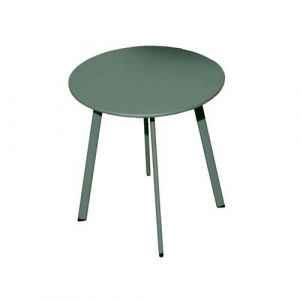 Proloisirs Table basse de jardin Massa&iuml; en acier &eacute;poxy vert - &oslash; 45 cm