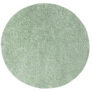 Tapis à poils longs rond SOFTY vert amande 200x200cm