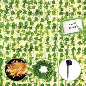 Guirlande De Lierre Artificiel 20 Led - Ambiance Lumineuse 2m Pour D&eacute;co Int&eacute;rieure