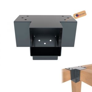 GeZu Impex Connecteur de Poteau X 91x91 mm Rev&ecirc;tement en Poudre Anthracite Pergola Connecteur D&rsquo;Angle 4 Voies Pavilon Support Bricolage Menuiserie