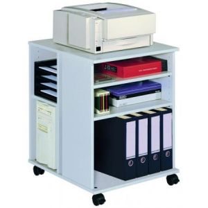 Image de Durable 3113-10 - Desserte multifonction ECONOMY 74/59 ouverte, 6 tablettes, sur roulettes, gris