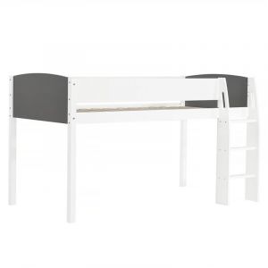 Habitat et Jardin Lit mezzanine en bois pour enfant 'Alia' - 90 x 190 cm - Blanc/Gris