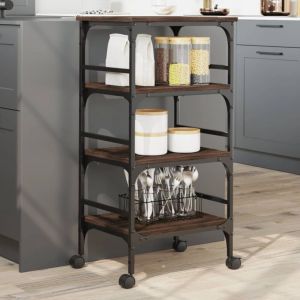 VidaXL Chariot de cuisine chêne marron 45x35x89,5 bois d ingénierie