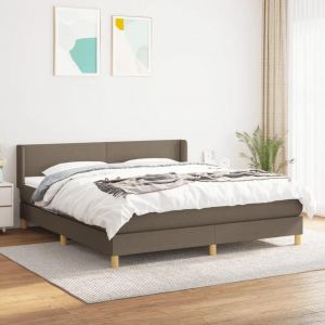 VidaXL Boxspring met matras stof taupe 160x200 cm3130125