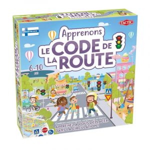 Tactic 59754 - Apprenons Le Code de la Route &ndash; Jeu &eacute;ducatif pour Enfants 6-10 Ans &ndash; Apprentissage ludique des Panneaux, Circulation et s&eacute;curit&eacute; routi&egrave;re &ndash; 2 &agrave; 4 Joueurs - 15 Min