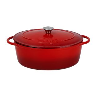 Menastyl Cocotte ovale 9L en fonte émaillée rouge