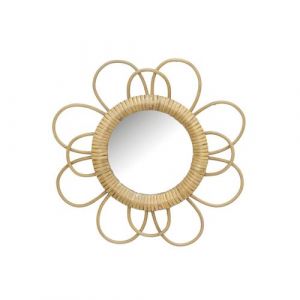 Aubry Gaspard Miroir en rotin fleur