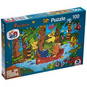 Image de Schmidt Spiele-La Souris, dans la Jungle, Puzzle 100 pi&egrave;ces pour Enfants, 56313, color&eacute;