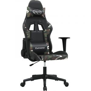 VidaXL Chaise De Jeu Noir Et Camouflage Similicuir