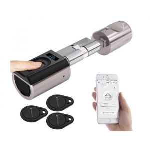 Visortech : Cylindre de porte &eacute;lectronique connect&eacute; avec lecteur d'empreinte digitale