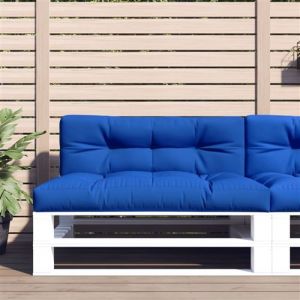 VidaXL Coussins de palette lot de 2 bleu royal tissu