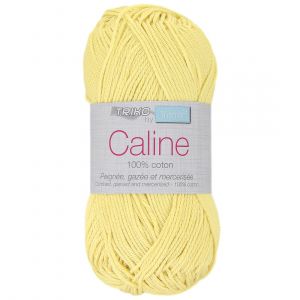 Pelote de Coton Caline - Trimits : Coton Mercerisé 100% pour des Créations Douces et Brillantes - PPSC 100 Jaune - 100 Jaune