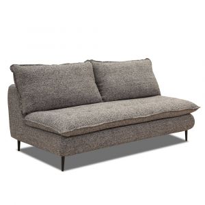 Image de Inside75 Canapé lit compact 3 places express LISBONNE 160cm sommier à lattes matelas 13cm tissu tweed gris chiné - gris