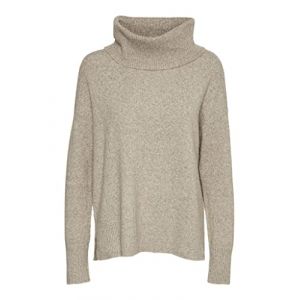 Vero Moda Pull en maille à col roulé et manches longues Naturel - Taille 38
